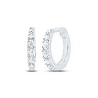 10K White Gold Diamond Hoop Earrings with Natural Sparkle - Splendid Jewellery