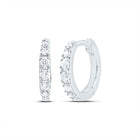 10K White Gold Diamond Hoop Earrings with Natural Sparkle - Splendid Jewellery