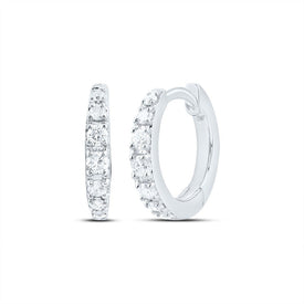 10K White Gold Diamond Hoop Earrings with Natural Sparkle - Splendid Jewellery