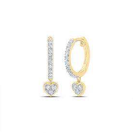 10K Yellow Gold Heart Diamond Earrings - Splendid Jewellery