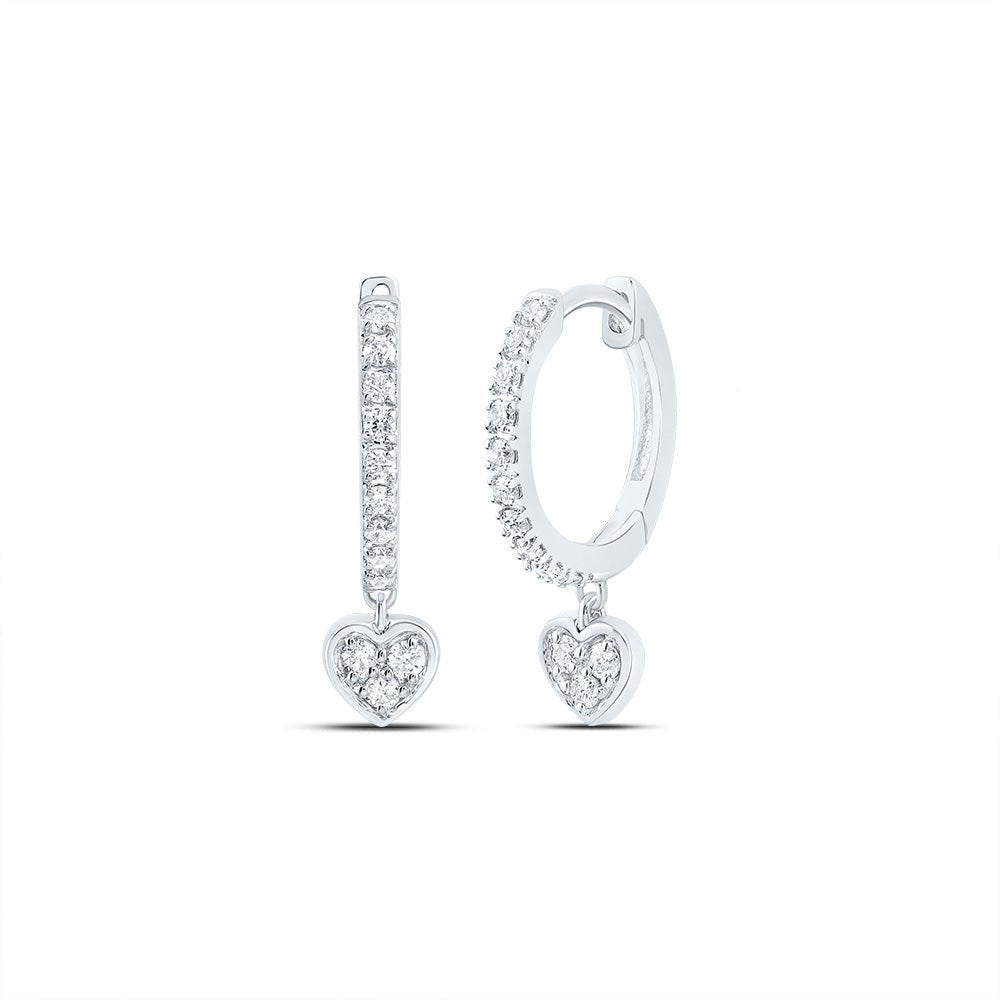 Heart Diamond Earrings 1/6 Cttw - Splendid Jewellery