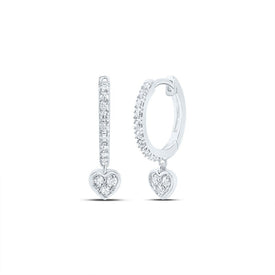 Heart Diamond Earrings 1/6 Cttw - Splendid Jewellery