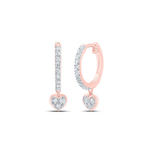 Load image into Gallery viewer, 10K Rose Gold Diamond Earrings 1/6 Cttw - Splendid Jewellery