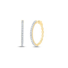 10K Yellow Gold Diamond Hoop Earrings 5/8 Cttw - Splendid Jewellery