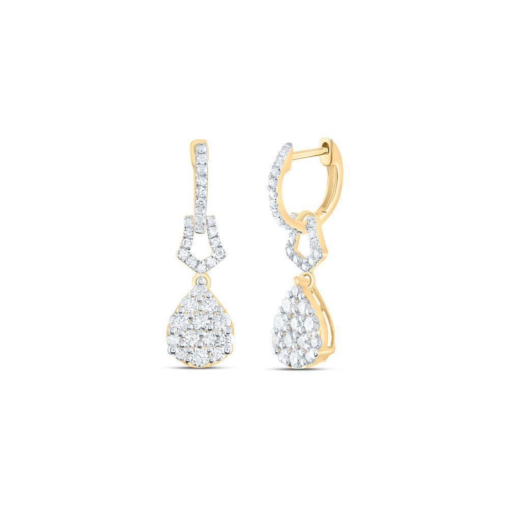 14K Yellow Gold Diamond Earrings 1 Cttw - Splendid Jewellery