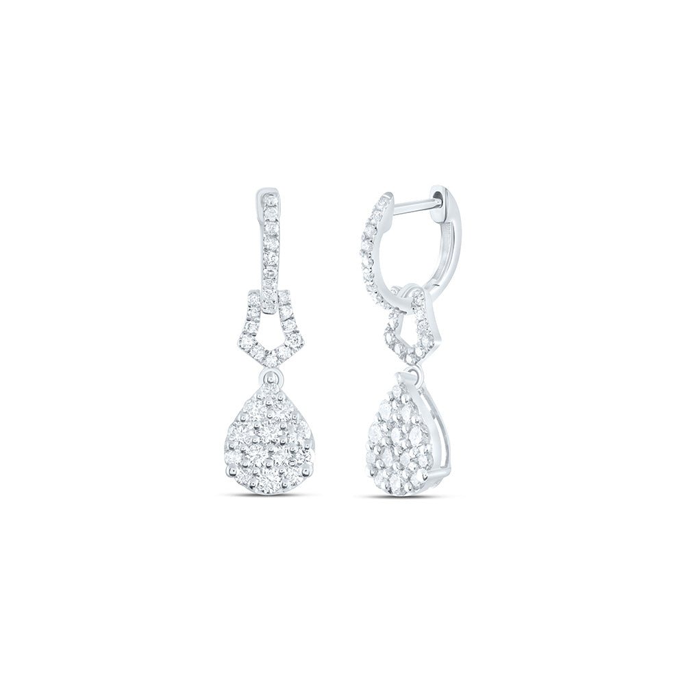 14K White Gold Pear Diamond Earrings Gift Edition - Splendid Jewellery