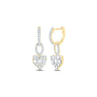 14K Yellow Gold Heart Diamond Earrings - Splendid Jewellery