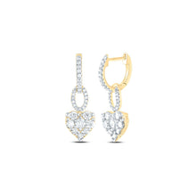 Load image into Gallery viewer, 14K Yellow Gold Heart Diamond Earrings - Splendid Jewellery