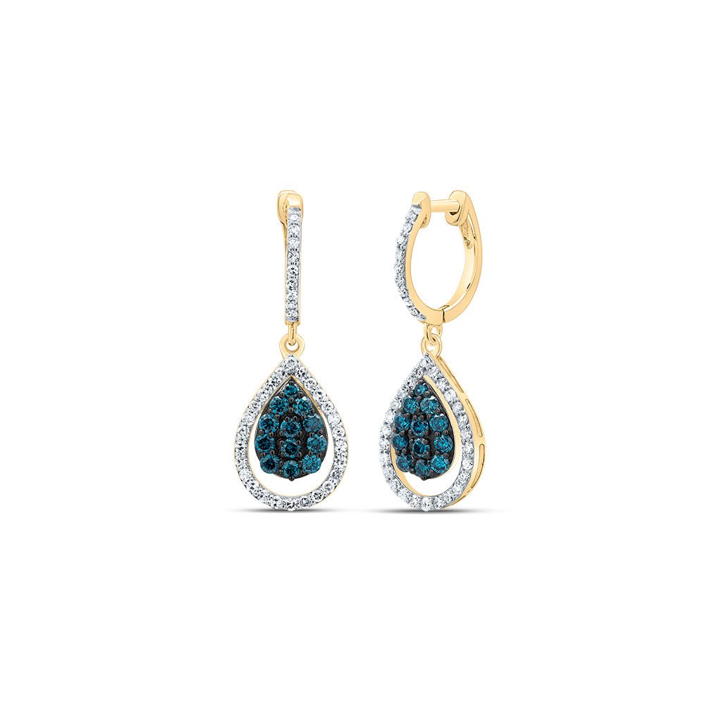 10K Yellow Gold Pear Diamond Earrings - Splendid Jewellery