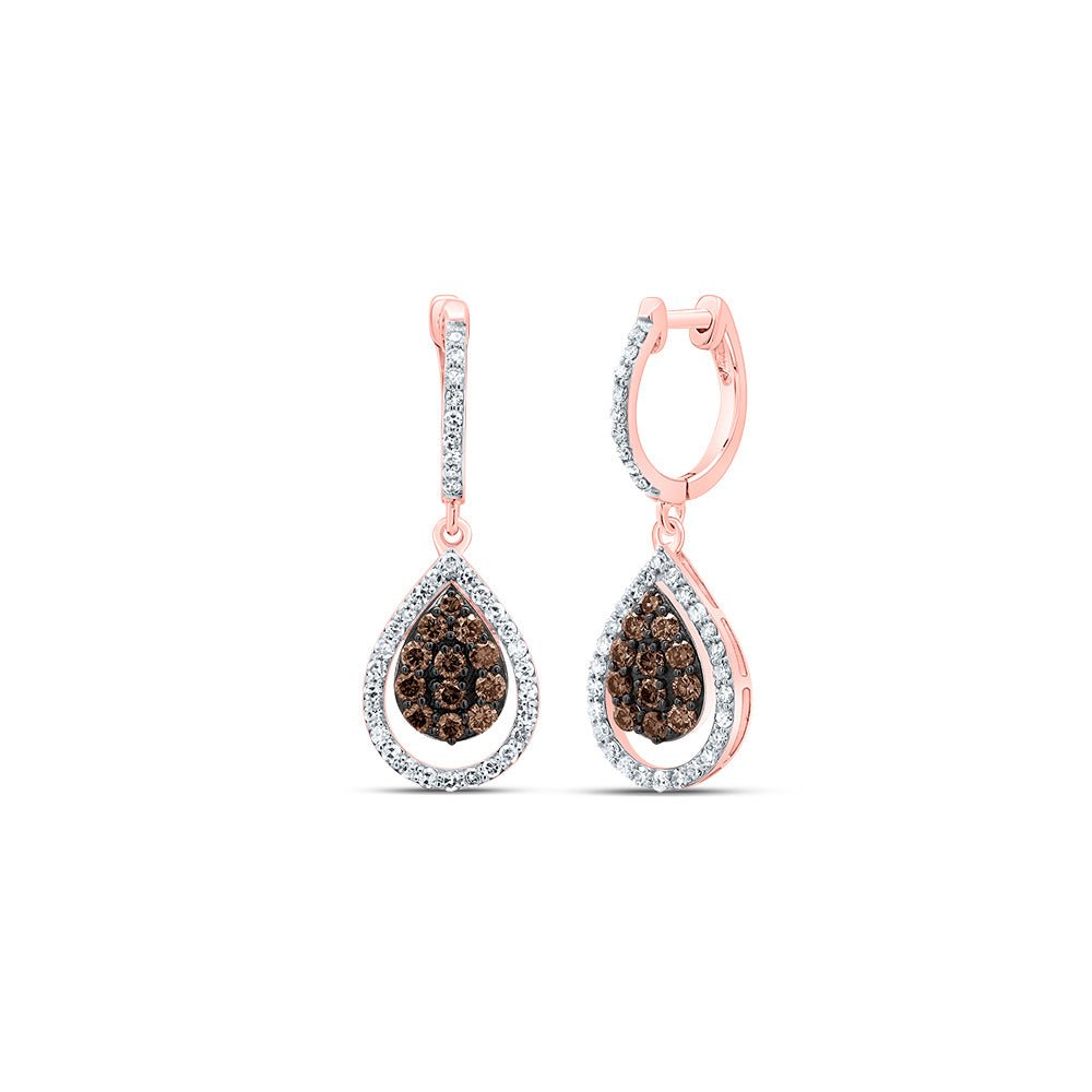 14K Rose Gold Pear Diamond Earrings - Splendid Jewellery