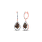 14K Rose Gold Pear Diamond Earrings - Splendid Jewellery