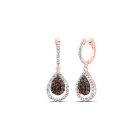 14K Rose Gold Pear Diamond Earrings - Splendid Jewellery