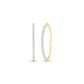 Diamond Hoop Earrings in 10K Yellow Gold Gift Edition - Splendid Jewellery