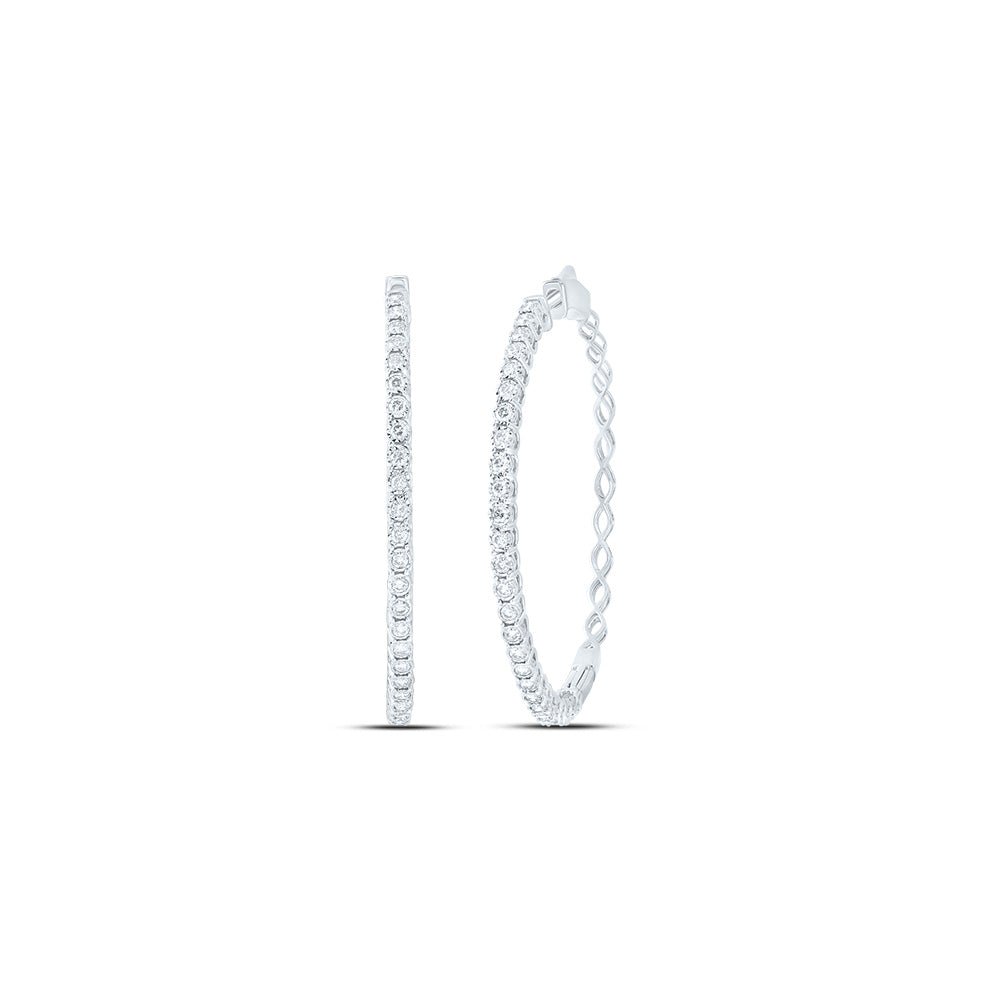 10K White Gold Modern Diamond Earrings with Elegant Styling - Splendid Jewellery