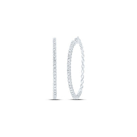 10K White Gold Modern Diamond Earrings with Elegant Styling - Splendid Jewellery