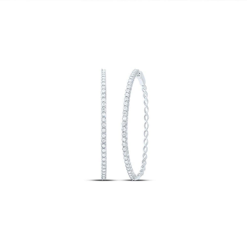 Diamond Hoop Earrings 1 Cttw - Splendid Jewellery