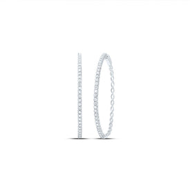 Diamond Hoop Earrings 1 Cttw - Splendid Jewellery