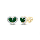 14K Yellow Gold Modern Emerald Earrings with Natural Sparkle - Splendid Jewellery