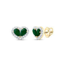 Load image into Gallery viewer, 14K Yellow Gold Modern Emerald Earrings with Natural Sparkle - Splendid Jewellery