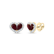 Load image into Gallery viewer, 14K Yellow Gold Ruby Stud Earrings 1/5 Cttw - Splendid Jewellery