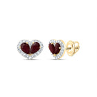 14K Yellow Gold Ruby Stud Earrings 1/5 Cttw - Splendid Jewellery