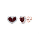 Heart Ruby Stud Earrings 1/5 Cttw Gift Edition - Splendid Jewellery