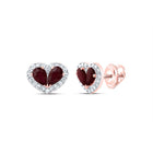 Heart Ruby Stud Earrings 1/5 Cttw Gift Edition - Splendid Jewellery