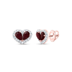 Heart Ruby Stud Earrings 1/5 Cttw Gift Edition - Splendid Jewellery