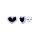 14K White Gold Blue Sapphire Earrings for Everyday Wear with Natural Sparkle - Splendid Jewellery