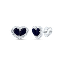 Load image into Gallery viewer, 14K White Gold Blue Sapphire Earrings for Everyday Wear with Natural Sparkle - Splendid Jewellery