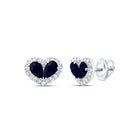 14K White Gold Blue Sapphire Earrings for Everyday Wear with Natural Sparkle - Splendid Jewellery