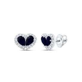 14K White Gold Blue Sapphire Earrings for Everyday Wear with Natural Sparkle - Splendid Jewellery