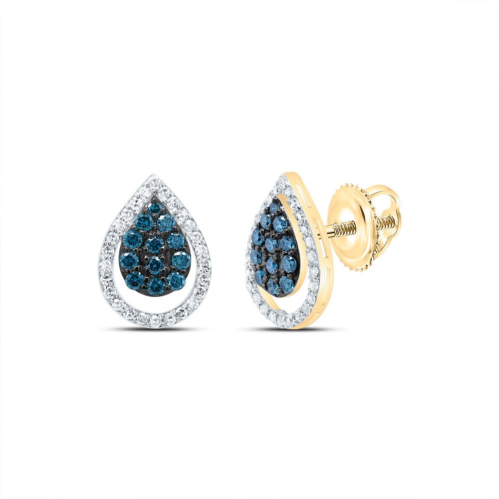 14K Yellow Gold Modern Diamond Earrings with Natural Sparkle - Splendid Jewellery