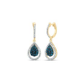 Pear Diamond Earrings in 14K Yellow Gold - Splendid Jewellery