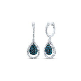 Pear Diamond Earrings in 14K White Gold - Splendid Jewellery