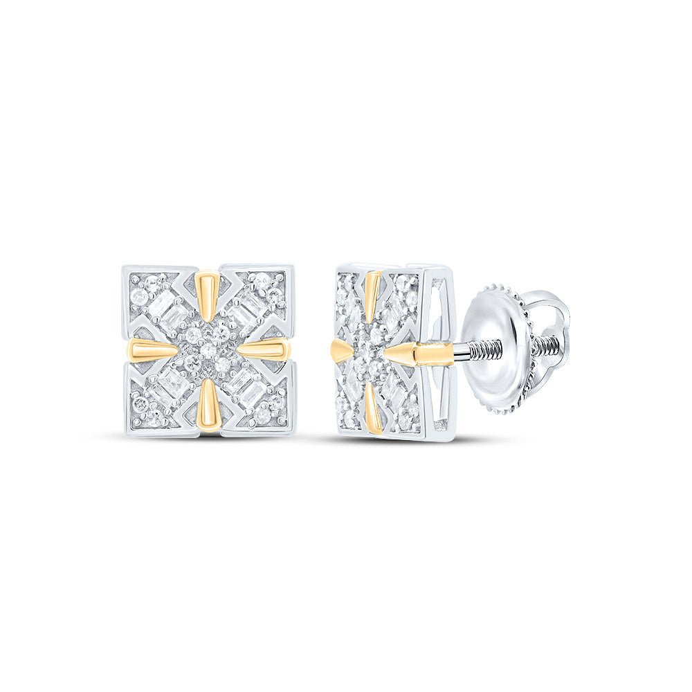 Sterling Silver Diamond Stud Earrings with Fine Detail - Splendid Jewellery