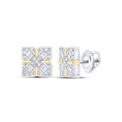 Sterling Silver Diamond Stud Earrings with Fine Detail - Splendid Jewellery