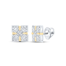 Load image into Gallery viewer, Sterling Silver Diamond Stud Earrings with Fine Detail - Splendid Jewellery