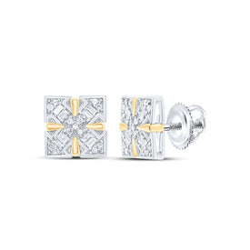 Sterling Silver Diamond Stud Earrings with Fine Detail - Splendid Jewellery