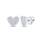 Sterling Silver Elegant Stud Earrings with Diamond - Splendid Jewellery