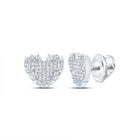 Sterling Silver Elegant Stud Earrings with Diamond - Splendid Jewellery