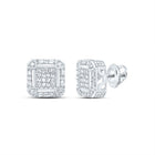 Diamond Stud Earrings in Sterling Silver with Fine Detail - Splendid Jewellery