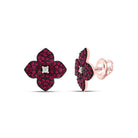 14K Rose Gold Modern Ruby Earrings Gift Edition - Splendid Jewellery