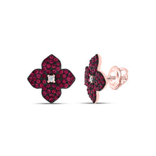 Load image into Gallery viewer, 14K Rose Gold Modern Ruby Earrings Gift Edition - Splendid Jewellery