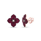 14K Rose Gold Modern Ruby Earrings Gift Edition - Splendid Jewellery