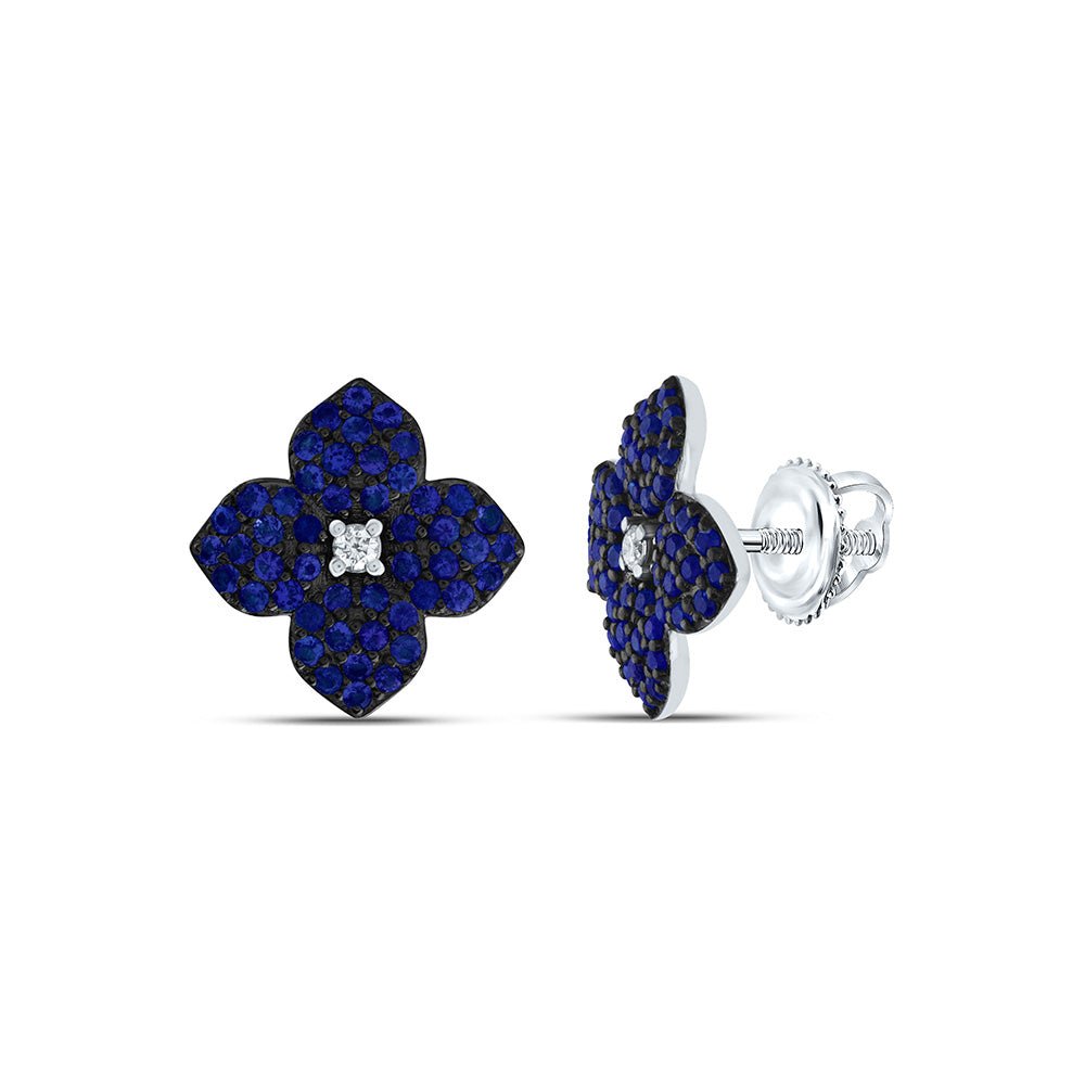 Blue Sapphire Stud Earrings with Natural Sparkle with Elegant Styling - Splendid Jewellery
