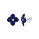 Blue Sapphire Stud Earrings with Natural Sparkle with Elegant Styling - Splendid Jewellery