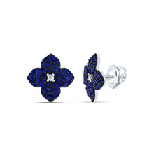 Load image into Gallery viewer, Blue Sapphire Stud Earrings with Natural Sparkle with Elegant Styling - Splendid Jewellery