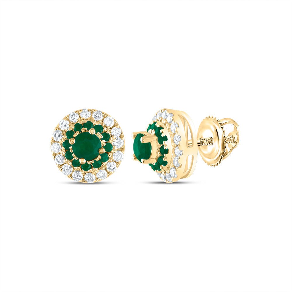 Emerald Stud Earrings in 14K Yellow Gold Gift Edition - Splendid Jewellery