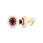 14K Yellow Gold Ruby Earrings for Everyday Wear with Fine Detail - Splendid Jewellery